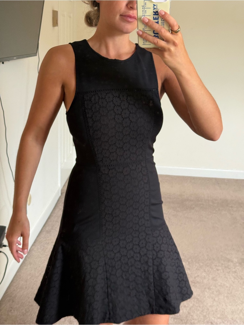 Jcrew collection Black eyelet dress size 0 - Picture 5 of 10